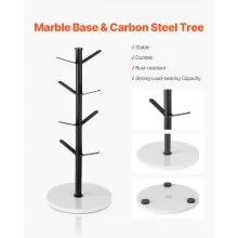 Mug Holder Tree with Marble Base 8 Hooks Cup Rack Stand for Counter Kitchen Home
