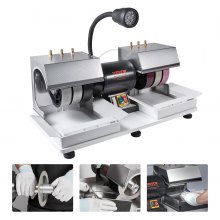 VEVOR Cabbing Machine, 6" 2HP 1800rpm Efficient, Lapidary Rock Grinder Polisher With Lamp & Water Pump, Gem Faceting Machine, Rock Grinding Machine for Gem Jade Stone, Create Cabochons for Necklaces