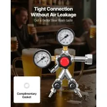 VEVOR Dual Gauge Gas Tank CO2 Regulator for Draft Beer Homebrew Kegerator CGA320