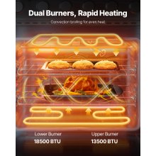 VEVOR 30 in Gas Range Oven 4 Sealed Burners Convection Oven in Stainless Steel