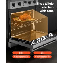 VEVOR 30 in Gas Range Oven 4 Sealed Burners Convection Oven in Stainless Steel