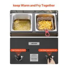 8QTx2 Outdoor Propane Deep Fryer Commercial Free Standing Cooker Two Tank