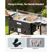 8QTx2 Outdoor Propane Deep Fryer Commercial Free Standing Cooker Two Tank