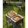 16QTx2 Outdoor Propane Deep Fryer Commercial Free Standing Cooker Two Tank