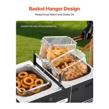 16QTx2 Outdoor Propane Deep Fryer Commercial Free Standing Cooker Two Tank