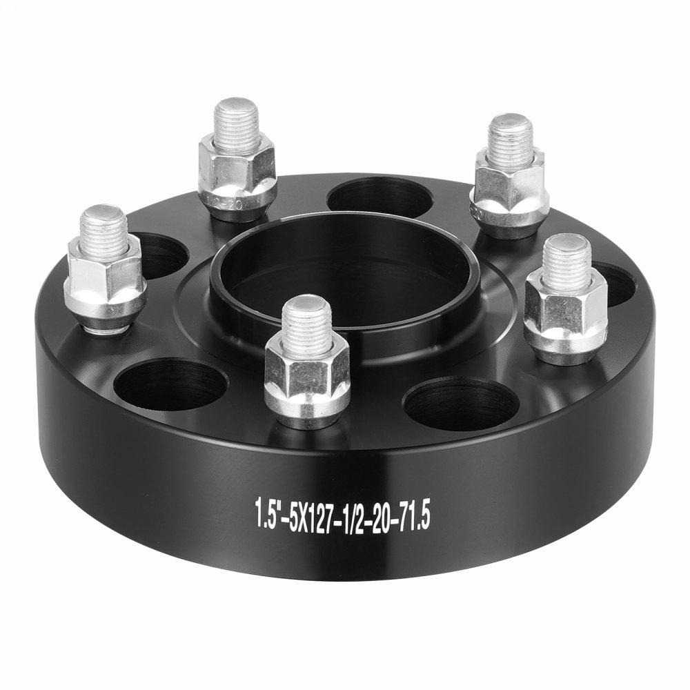VEVOR Wheel Spacers, 1.5" 5"x5.5" Wheel Adapters, 5 Lug Forged Spacer, 71.5 mm Bore Hubcentric M1/2-20 Studs Spacers, Fit for Jeep Journey, WRANGLER JK JKU, Commander XK, Marquis, 4 PCS Black