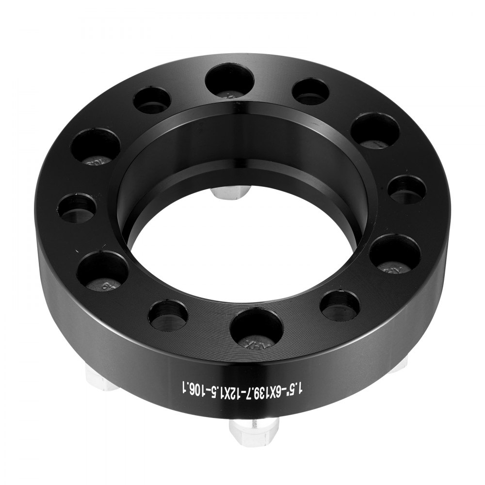 VEVOR Wheel Spacers, 1.5" 6"x5.5" Wheel Adapters, 6 Lug Forged Spacer, 106.1 mm Bore Hubcentric M12 x1.5 Studs Spacers, Fit for 1996-2022 Toyota and Lexus, 4 PCS Black