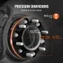 VEVOR 1.5" 6"x5.5" Wheel Spacers Wheel Adapters 6 Lug Forged Spacer 4 PCS Black
