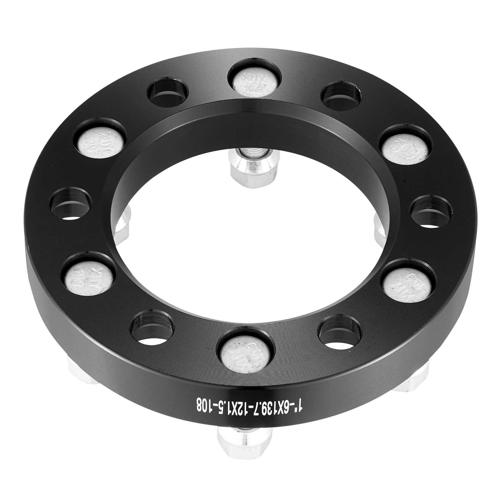 VEVOR Wheel Spacers, 1" 6"x5.5" Wheel Adapters, 6 Lug Forged Spacer, 108 mm Bore Hubcentric M12 x1.5 Studs Spacers, Fit for 1979-2022 Toyota, Hummer, Lexus, Chevrolet, Honda, 4 PCS Black