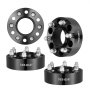 black VEVOR wheel spacers in varying angles, showcasing bolt patterns and dimensions.