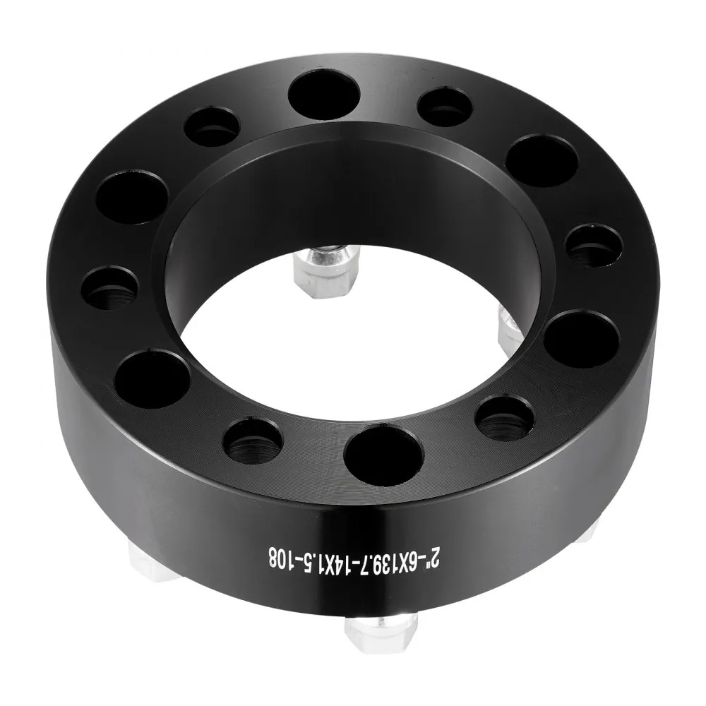 VEVOR Wheel Spacers, 2" 6"x5.5" Wheel Adapters, 6 Lug Forged Spacer, 108 mm Bore Hubcentric M14 x1.5 Studs Spacers, Fit for 1988-2023 Chevrolet, GMC, and Cadillac, 4 PCS Black
