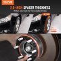 VEVOR wheel spacers increase axle track by 2 inches for better stability; before and after comparison included.