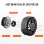 VEVOR wheel spacers diagram showing wheel hub, spacer lug nuts, and wheel, easy installation.