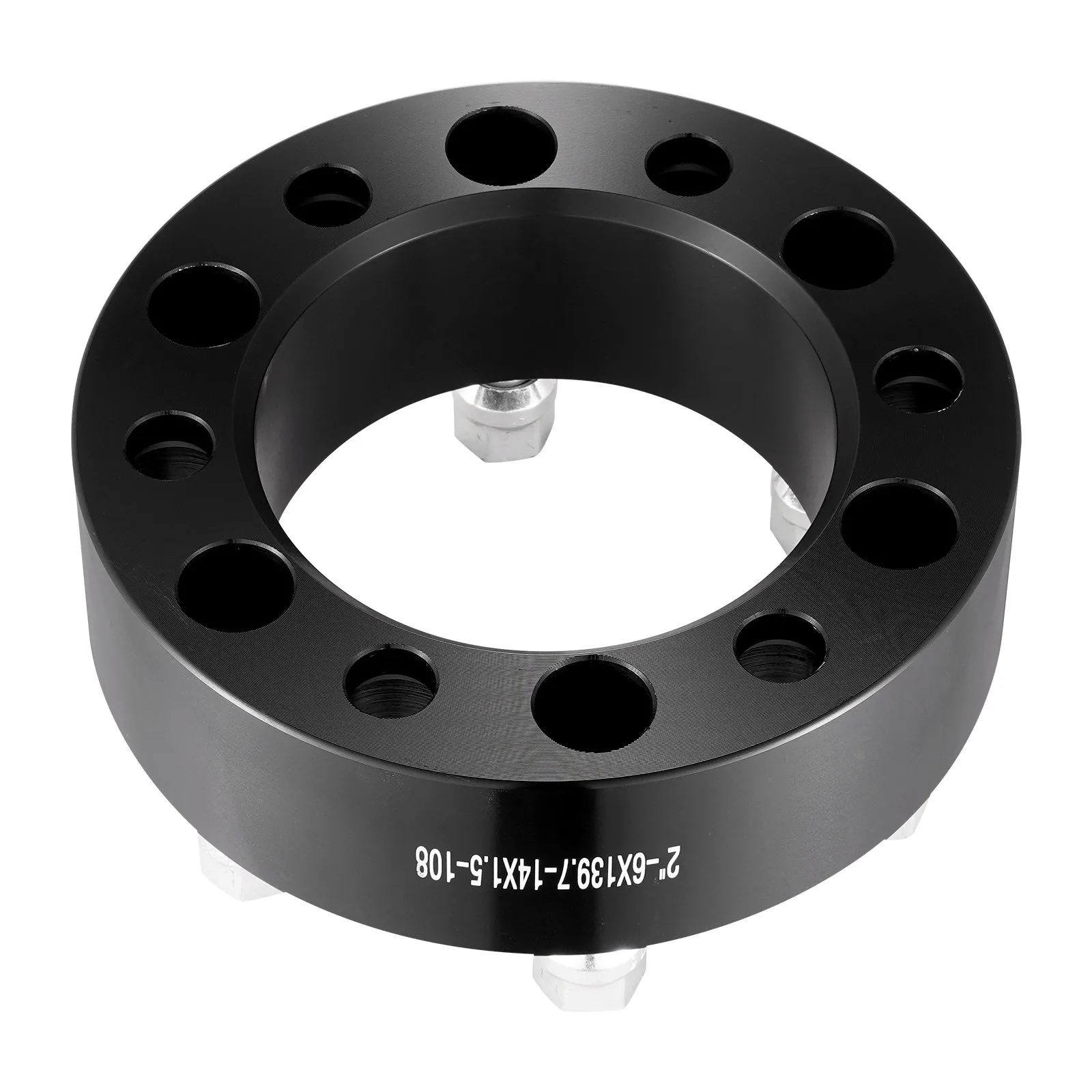 VEVOR Wheel Spacers, 2" 6"x5.5" Wheel Adapters, 6 Lug Forged Spacer, 108 mm Bore Hubcentric M14 x1.5 Studs Spacers, Fit for 1988-2023 Chevrolet, GMC, and Cadillac, 4 PCS Black