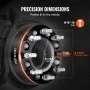 VEVOR 2" 8"x6.5" Wheel Spacers Wheel Adapters 8 Lug Forged Spacer 2 PCS Black