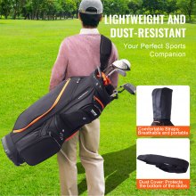 VEVOR Golf Cart Bag with 14 Way Organizer Divider Top, 36” 13 Pockets Premium Cart Bag, Durable Golf Bags with Handles & Dust Cover & Detachable Straps for Men & Women, Black & Orange