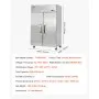 VEVOR Commercial Freezer, 31.89 in Width Reach In Upright-Freezer Double Door, 32.1 Cu.ft Auto-Defrost Stainless Steel Freezer with 8 Adjustable Shelves, -11 to 14℉ Temp Control, LED Light, 4 Wheels