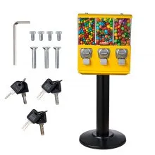 VEVOR Gumball Machine Vending Coin Bank Vintage Candy Dispenser Stand Yellow