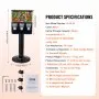 VEVOR Commercial Vending Machine, Triple Compartment Candy Dispenser with Iron Stand, Gumball and Candy Machine for Business, Coin Operated Gumball Bank for Toy Capsules Bouncy Balls Candy Nut, Black