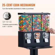 VEVOR Gumball Machine with Stand Vending Coin Bank Vintage Candy Dispenser Black