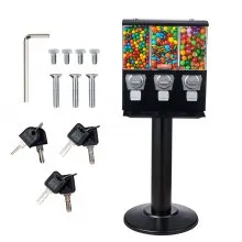VEVOR Gumball Machine with Stand Vending Coin Bank Vintage Candy Dispenser Black