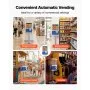VEVOR Commercial Vending Machine, Four Compartment Rotatable Gumball and Candy Dispenser, Adjustable Height Coin Operated Candy Bank with Iron Stand, for Business Toy Capsules Bouncy Balls Nut, Blue