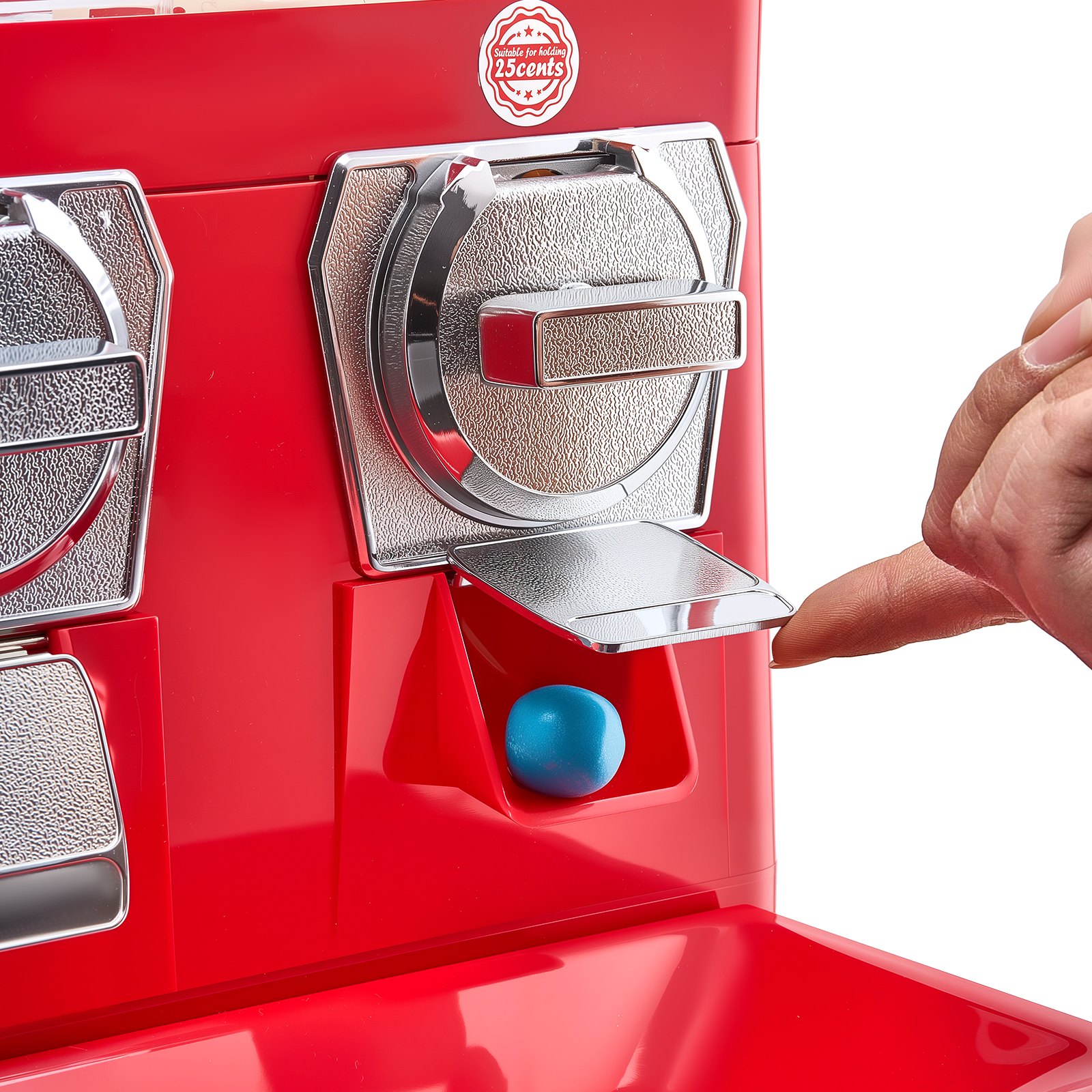 VEVOR Candy Vending Machine, Triple Compartment Candy Vending Machine with Stand, Gumball & Candies Vendings Machines with Built-In Cash Box, Detachable, Vintage Candies Dispenser for Shops, Arcades