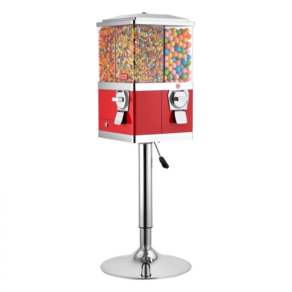 VEVOR Candy Vending Machine, Four Compartment Candy Vending Machine with Stand, Gumball & Candies Vendings Machines with Adjustable Height, Vintage Candies Dispenser for Shop, Arcade, Family Gathering