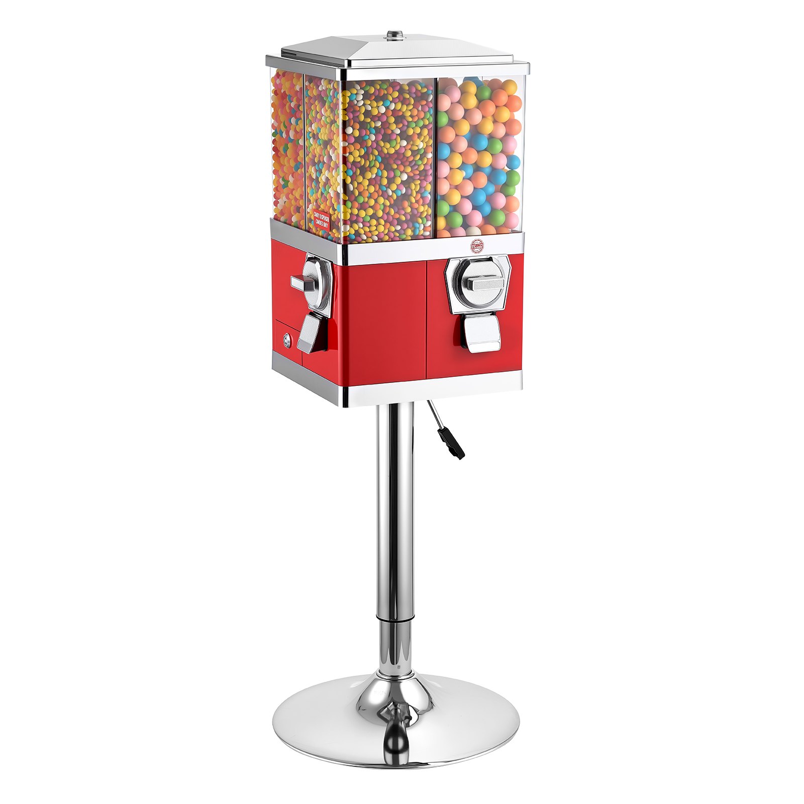 VEVOR Candy Vending Machine, Four Compartment Candy Vending Machine with Stand, Gumball & Candies Vendings Machines with Adjustable Height, Vintage Candies Dispenser for Shop, Arcade, Family Gathering