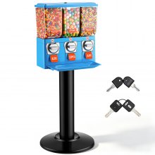 VEVOR Candy Vending Machine, Triple Compartment Candy Vending Machine with Stand, Gumball & Candies Vendings Machines with Built-In Cash Box, Detachable, Vintage Candies Dispenser for Shops, Arcades