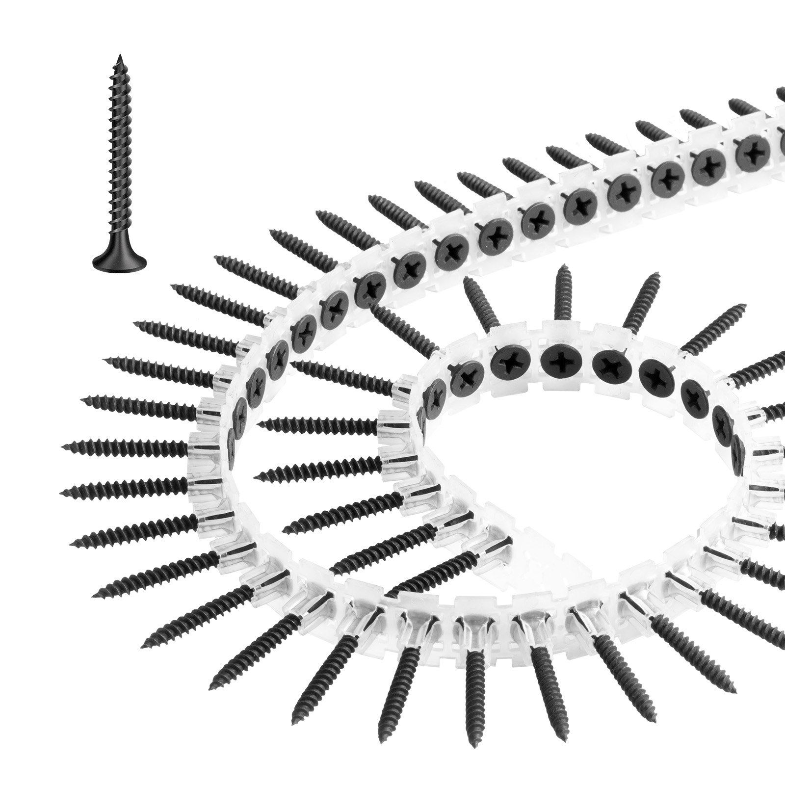VEVOR Screws, #6 x 1-1/4 inch Length Drywall to Wood Collated Screw, All Purpose High-Hardness Alloy Steel Self Drilling Drywall Screws, for Home DIY, Space Renovation(1000 per Box)