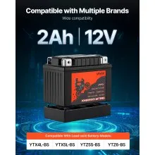 VEVOR Motorcycle Battery 12V 2Ah YTX5L-BS High Performance Powersports Battery