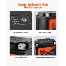 VEVOR Motorcycle Battery 12V 8Ah YTX12-BS High Performance Powersports Battery