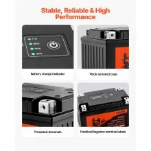 VEVOR Motorcycle Battery 12V 4Ah YTX12-BS High Performance Powersports Battery