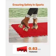 Gym Flooring Set 8 PCS Interlocking PP Puzzle Tiles Red