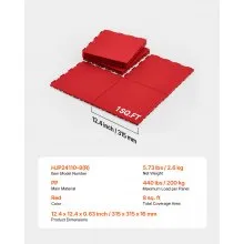 Gym Flooring Set 8 PCS Interlocking PP Puzzle Tiles Red