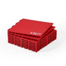 Gym Flooring Set 8 PCS Interlocking PP Puzzle Tiles Red