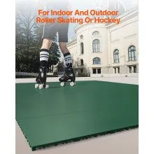 VEVOR Dryland Tiles for Hockey Floor Mat, 12.4 x 12.4 in Interlocking Versatile Training Surface, 8 PCS Interlocking PP Puzzle Dance Floor Tiles, Hockey Training Equipment Board for Shooting, Green