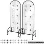 VEVOR 2 Packs Grid Wall Panels, 600 x 1640mm Wire Grid Panels Display Rack, Movable Art Display Shelf with Wheels and 20 Hooks, Black Carbon Steel Gridwall for Craft Show, Decor, Storage, Notice Board
