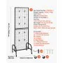 VEVOR 3 Packs Grid Wall Panels, 600 x 1640mm Wire Grid Panels Display Rack, Movable Art Display Shelf with Wheels and 30 Hooks, Black Carbon Steel Gridwall for Craft Show, Decor, Storage, Notice Board