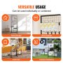 VEVOR grid wall panels for versatile usage: home storage, store displays, craft fairs, outdoor exhibitions.