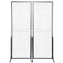 black VEVOR grid wall panels with double vertical sections and sturdy frames for versatile display.
