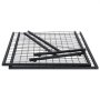 black VEVOR grid wall panels stacked with supporting rods on a white background.