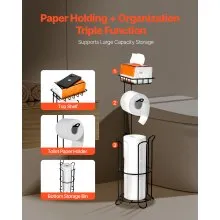 VEVOR Free Standing Toilet Paper Holder with Shelf Mega Rolls Toilet Roll Holder