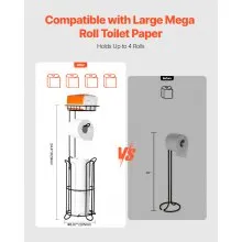 VEVOR Free Standing Toilet Paper Holder with Shelf Mega Rolls Toilet Roll Holder