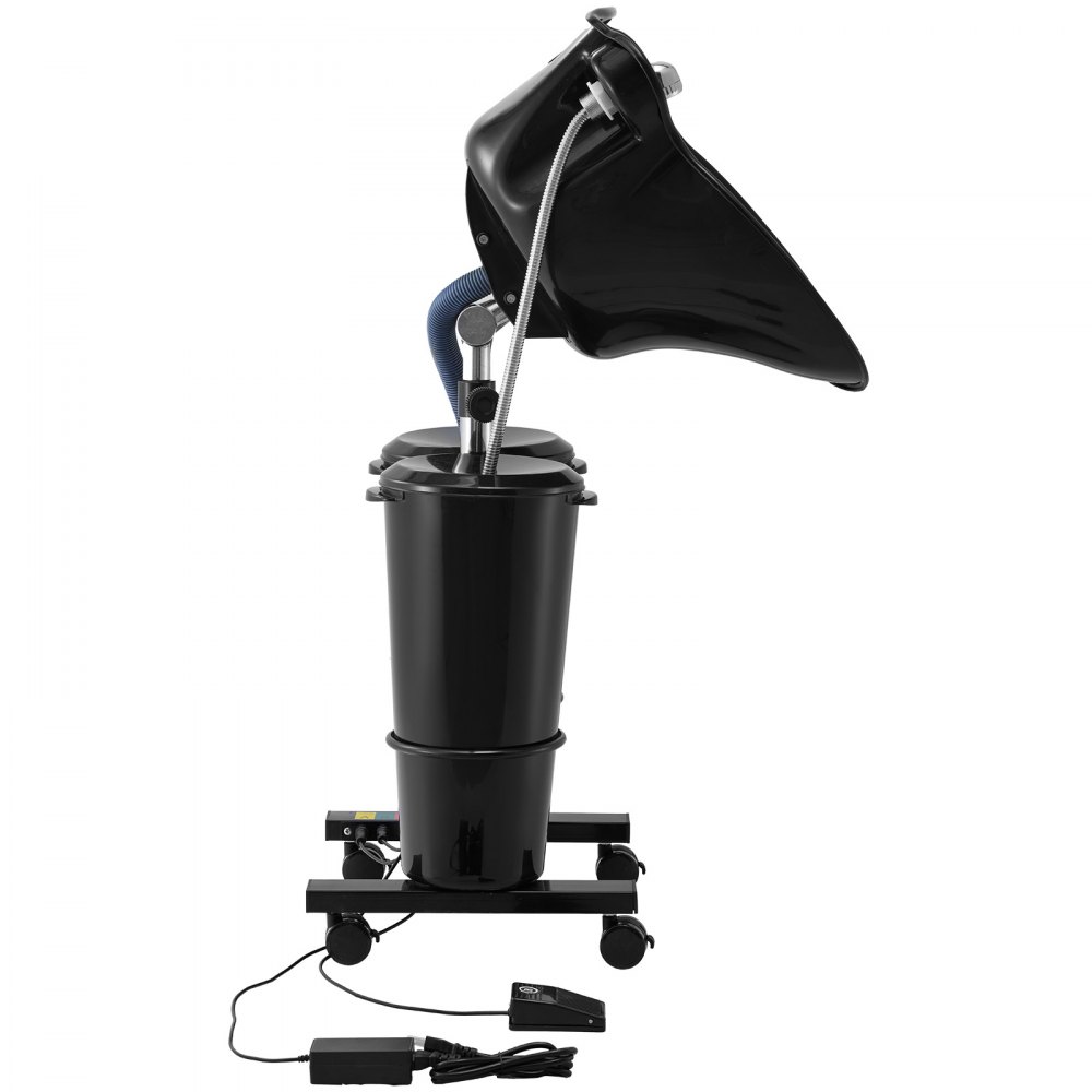 VEVOR Portable Shampoo Bowl, Shampoo Sink for Washing Hair with Electric Pump, Includes 2 Buckets 2 Showerheads, Drain Hose, Height and Angle Adjustable Portable Wash Bowl for Home Salon Use, Black