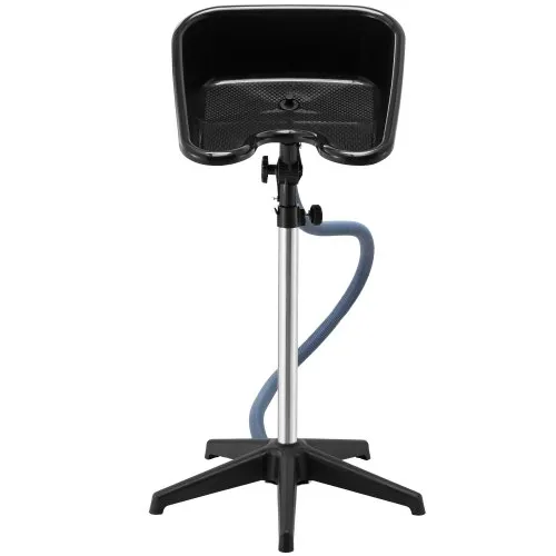 VEVOR Portable Shampoo Bowl, Shampoo Sink for Washing Hair with Adjustable Height and Angle, Portable Salon Sink with Drain Hose and Star-Shaped Base for Barbershop Beauty Salon Spa Center Use, Black