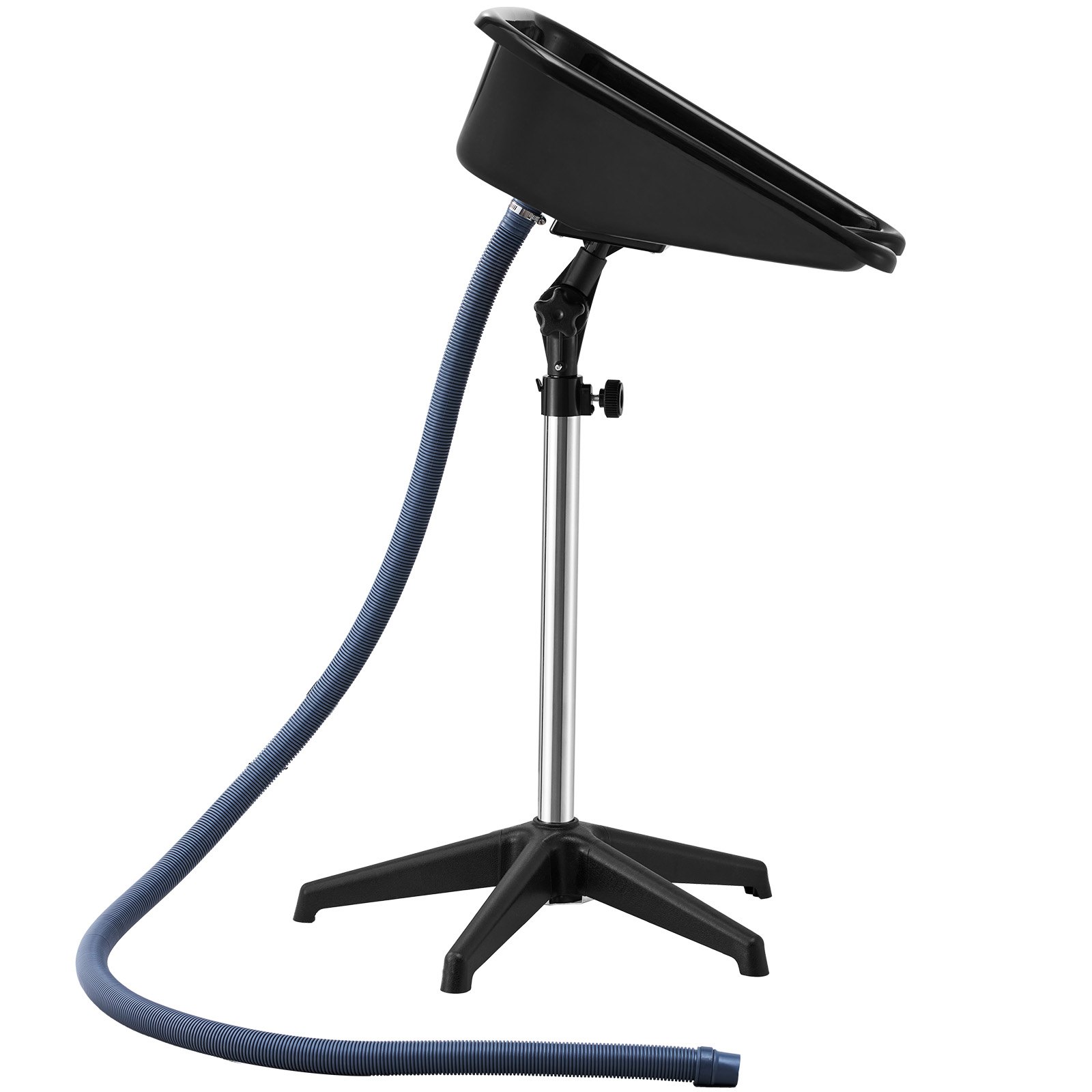 VEVOR Portable Shampoo Bowl, Shampoo Sink for Washing Hair with Adjustable Height and Angle, Portable Salon Sink with Drain Hose and Star-Shaped Base for Barbershop Beauty Salon Spa Center Use, Black