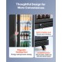VEVOR Commercial Merchandiser Refrigerator, 6.9 Cu.Ft / 195L Glass Door Display Refrigerator, Upright Beverage Cooler Fridge with 4 Adjustable Shelves, Soft LED Light & Casters for Homes Shops Bars
