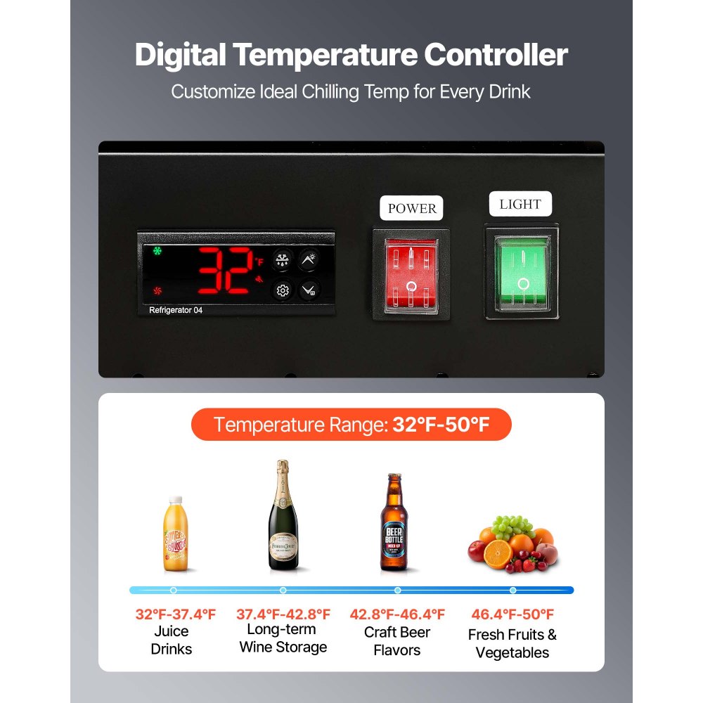 VEVOR Commercial Merchandiser Refrigerator, 26.8 Cu.Ft / 760L Upright Beverage Cooler, 3 Glass Door Display Refrigerator with Customizable Lightbox, 12 Adjustable Shelves, Soft LED Lighting & Casters
